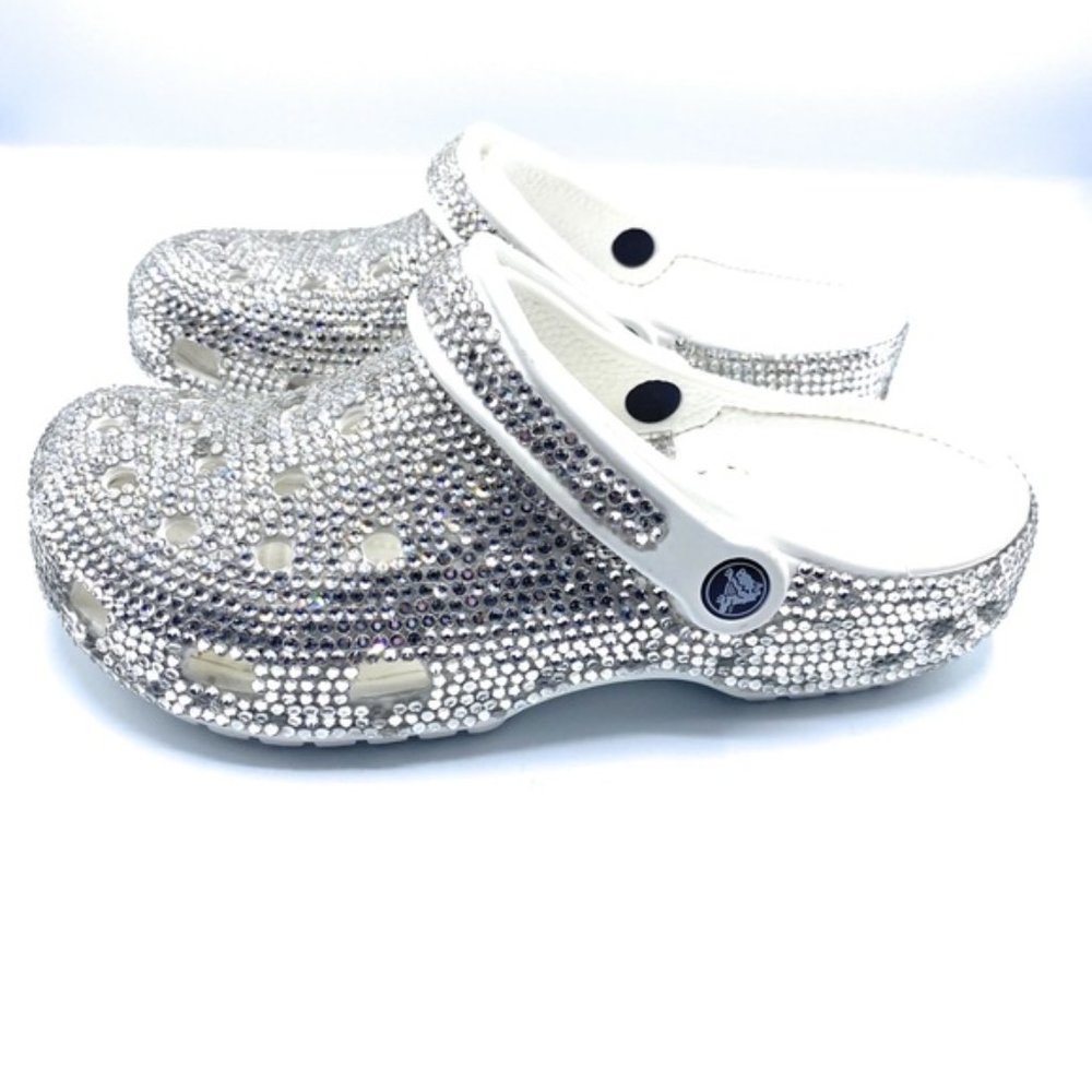 BLING Clear RHINESTONE Studded Clogs Adults - Picture 4 of 5